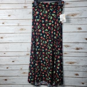 Lularoe Maxi Skirt Geometric Triangle Boho Print